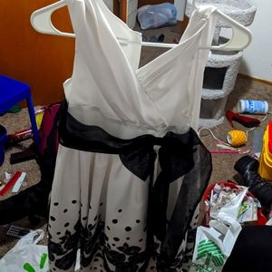 Children's black and white dress